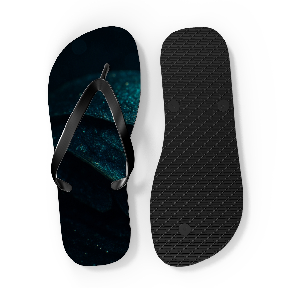 Iridescent Armor Of The Beetle soft sole flip flops