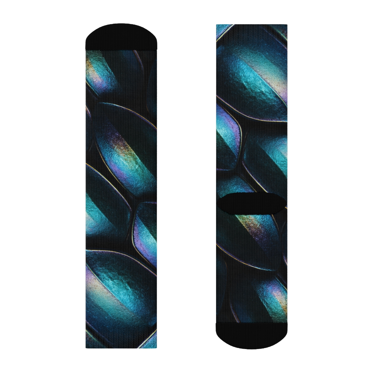 Iridescent Beetle Armor Refraction designer logo socks