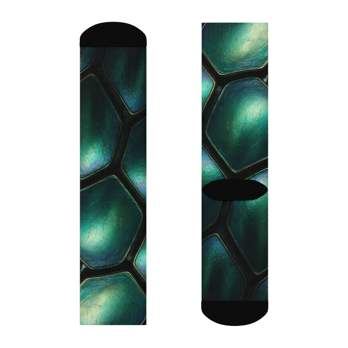 Iridescent Beetle Carapace Mirage unique printed socks