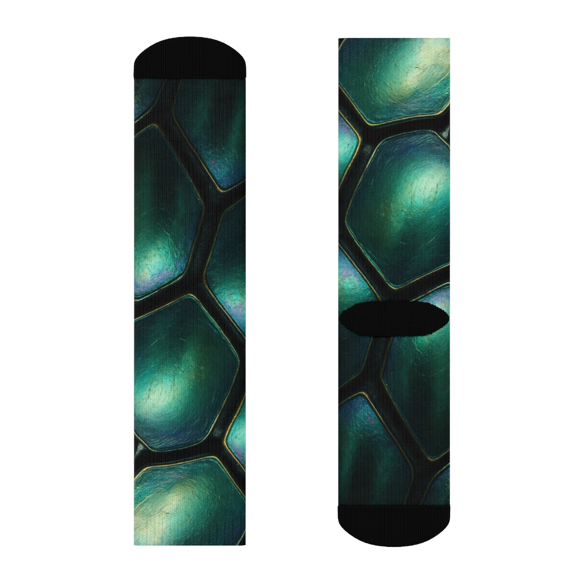 Iridescent Beetle Carapace Mirage unique printed socks