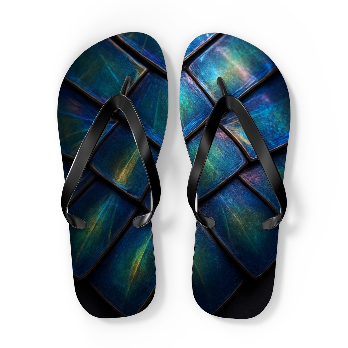 Iridescent Beetle Carapace Prism comfortable casual flip flops