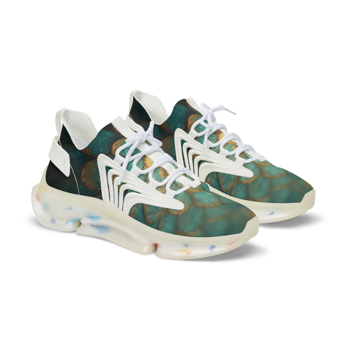 Iridescent Beetle Mosaic comfortable running sneakers