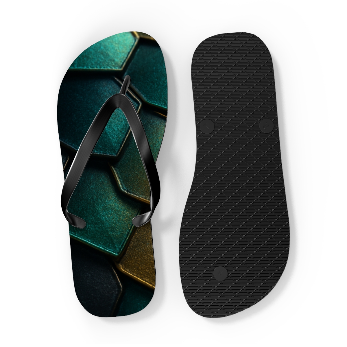 Iridescent Beetle Mosaic stylish summer flip flops