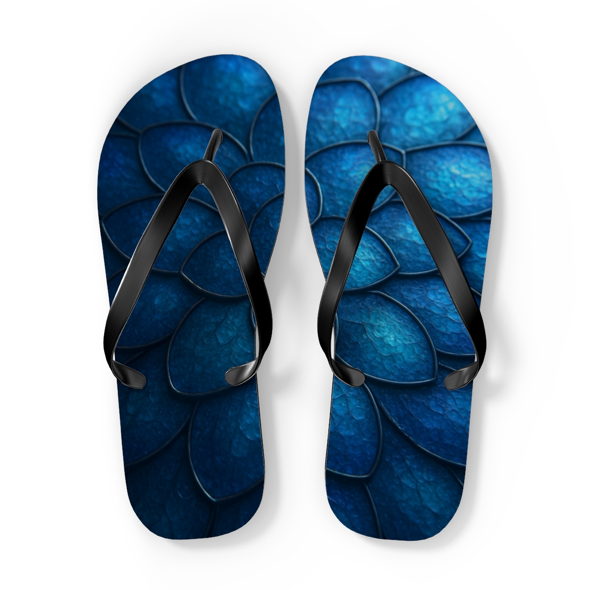 Iridescent Beetle Mosaic colorful rubber flip flops