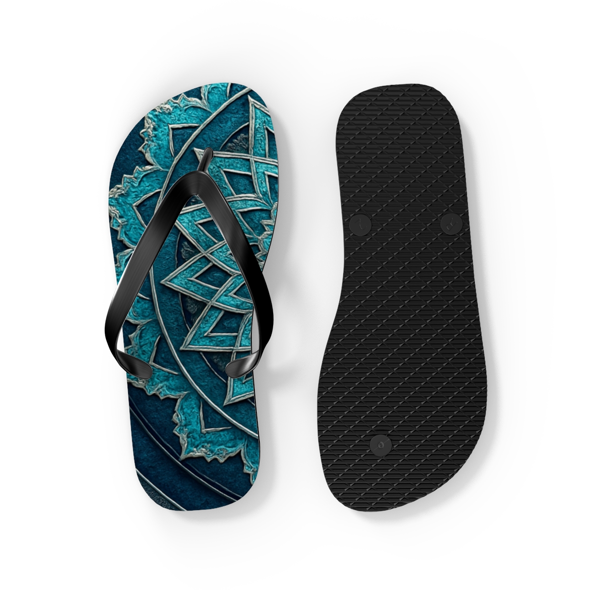 Luminous Mandala Wave Flip Flops