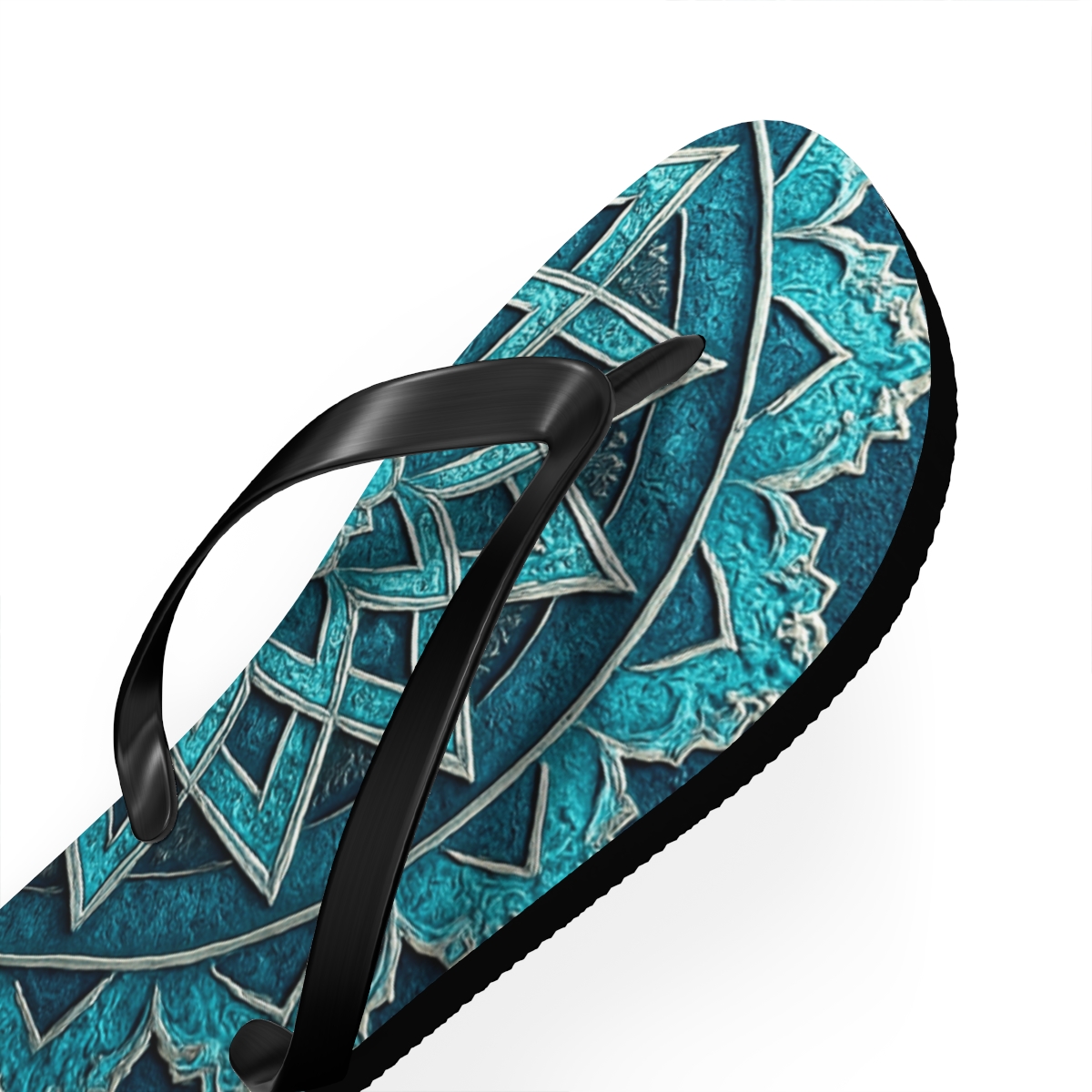 Luminous Mandala Wave Flip Flops