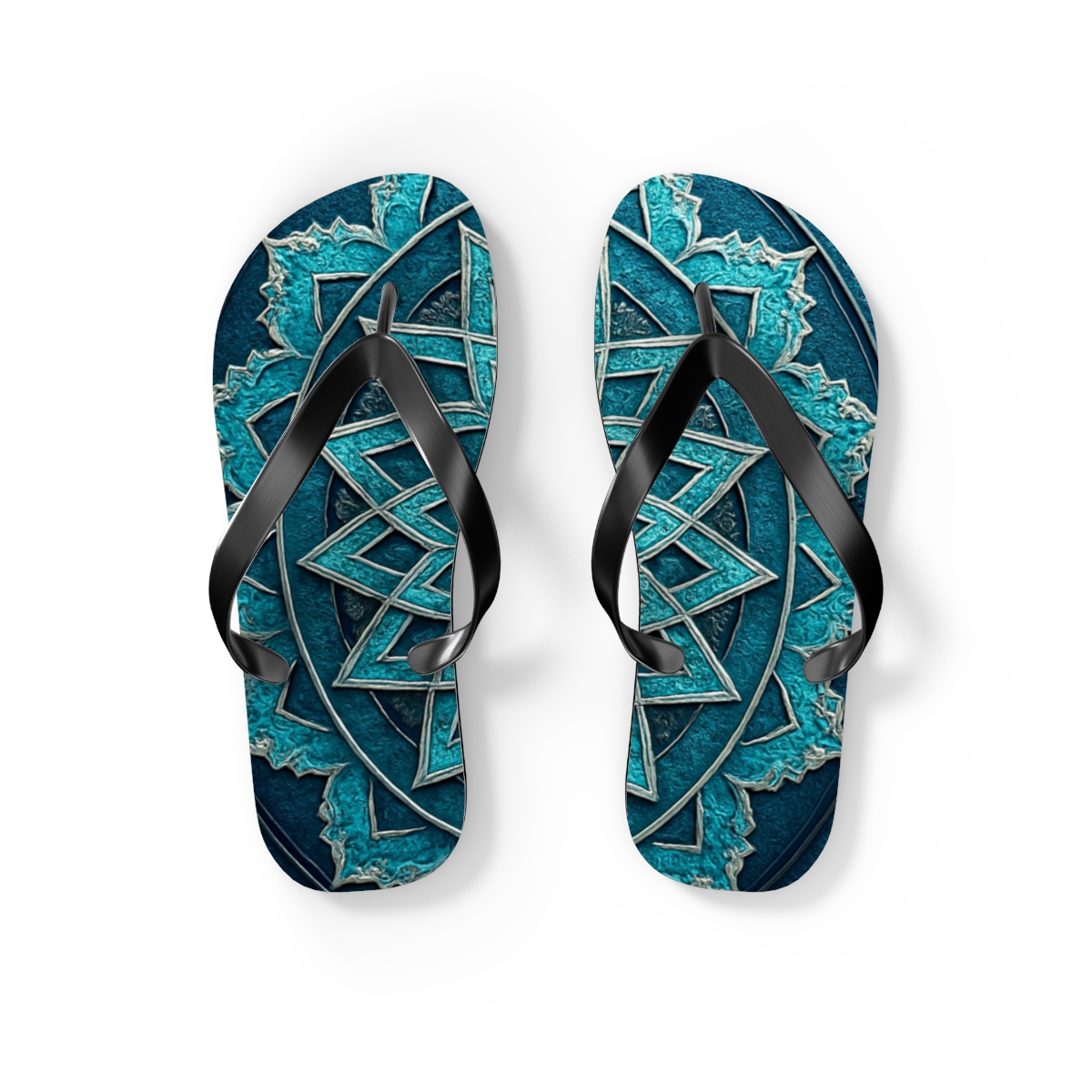 Luminous Mandala Wave Flip Flops