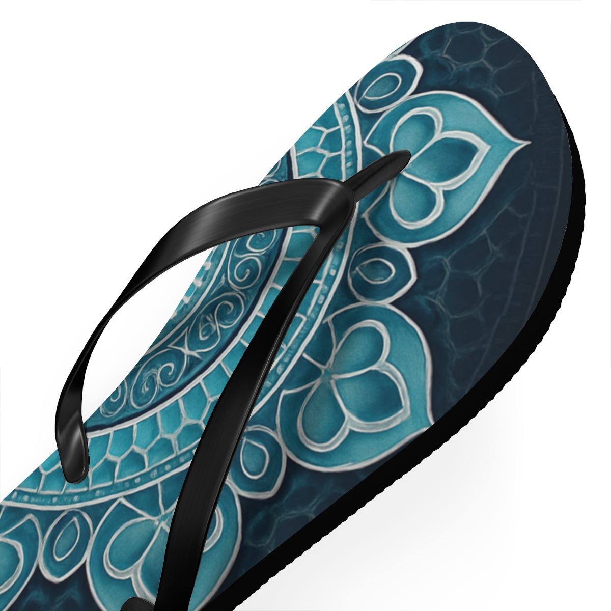 Iridescent Lattice Rosette unique graphic flip flops