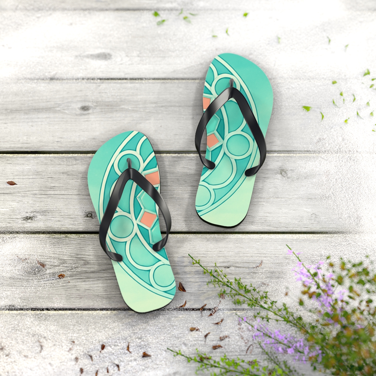 Celestial Mint Radiance Flip Flops