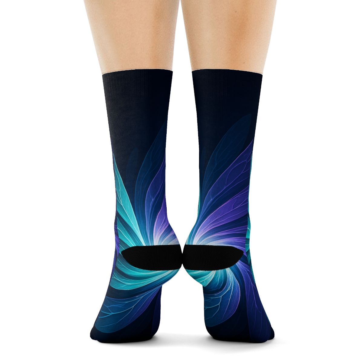 Iridescent Whirl Of The Dragonfly designer logo socks
