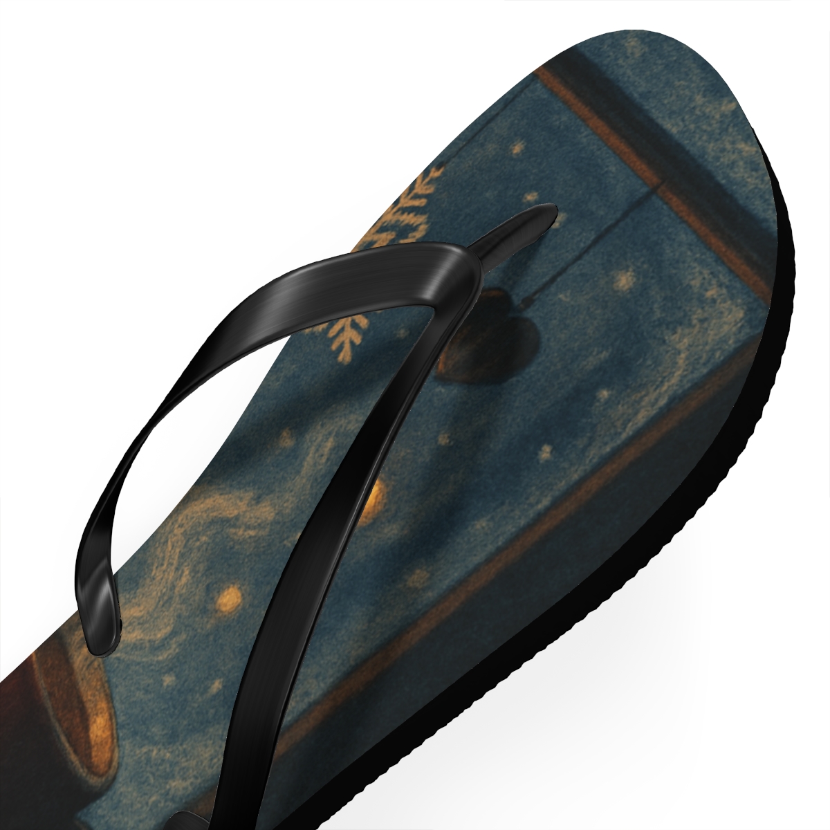 Lantern Lit Winter Carol Window unique graphic flip flops