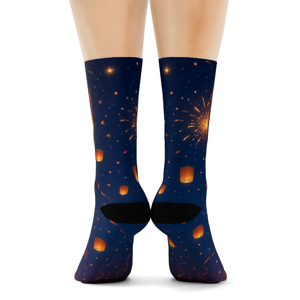 Lantern Sky New Year Drift unique printed sockscustom socks
