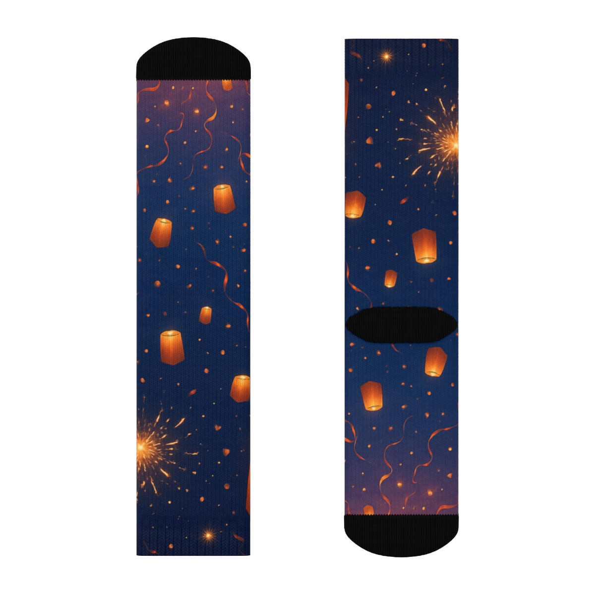 Lantern Sky New Year Drift unique printed sockscustom socks