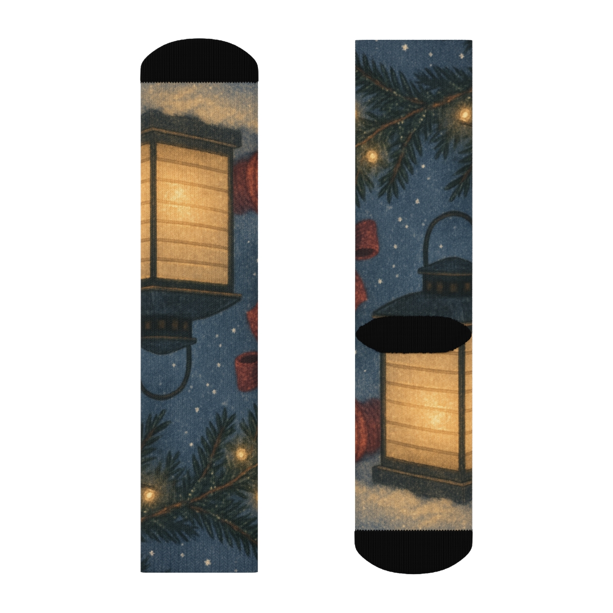 Lantern Snowfall Serenade custom socks