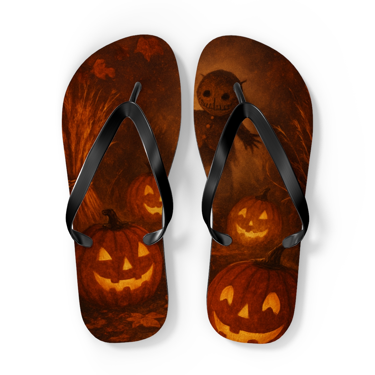Lanternlit Harvest Masquerade comfortable casual flip flops