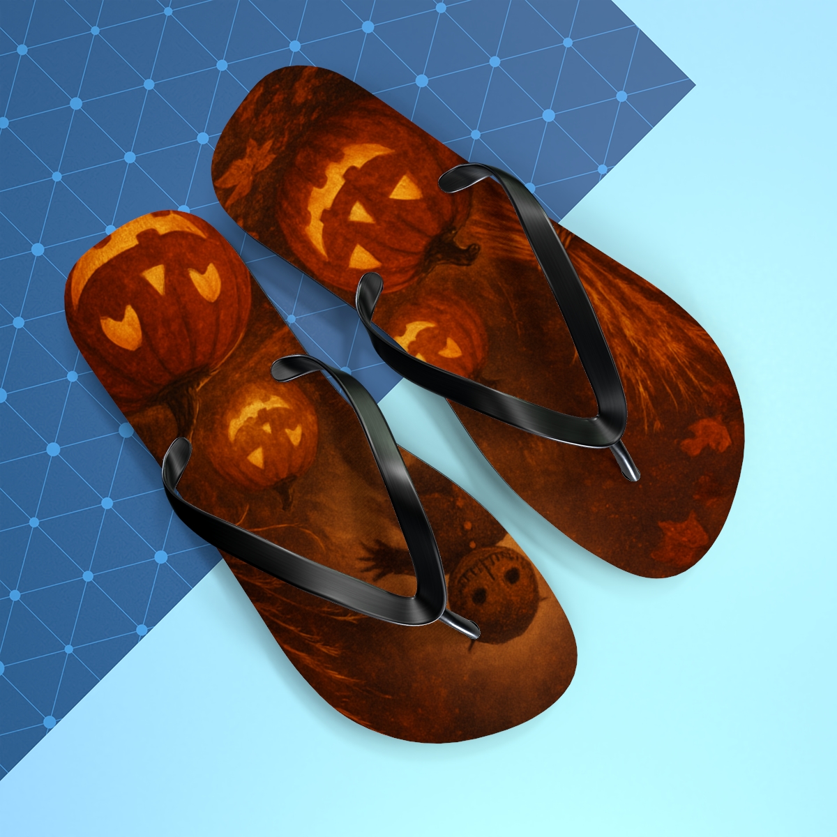 Lanternlit Harvest Masquerade comfortable casual flip flops