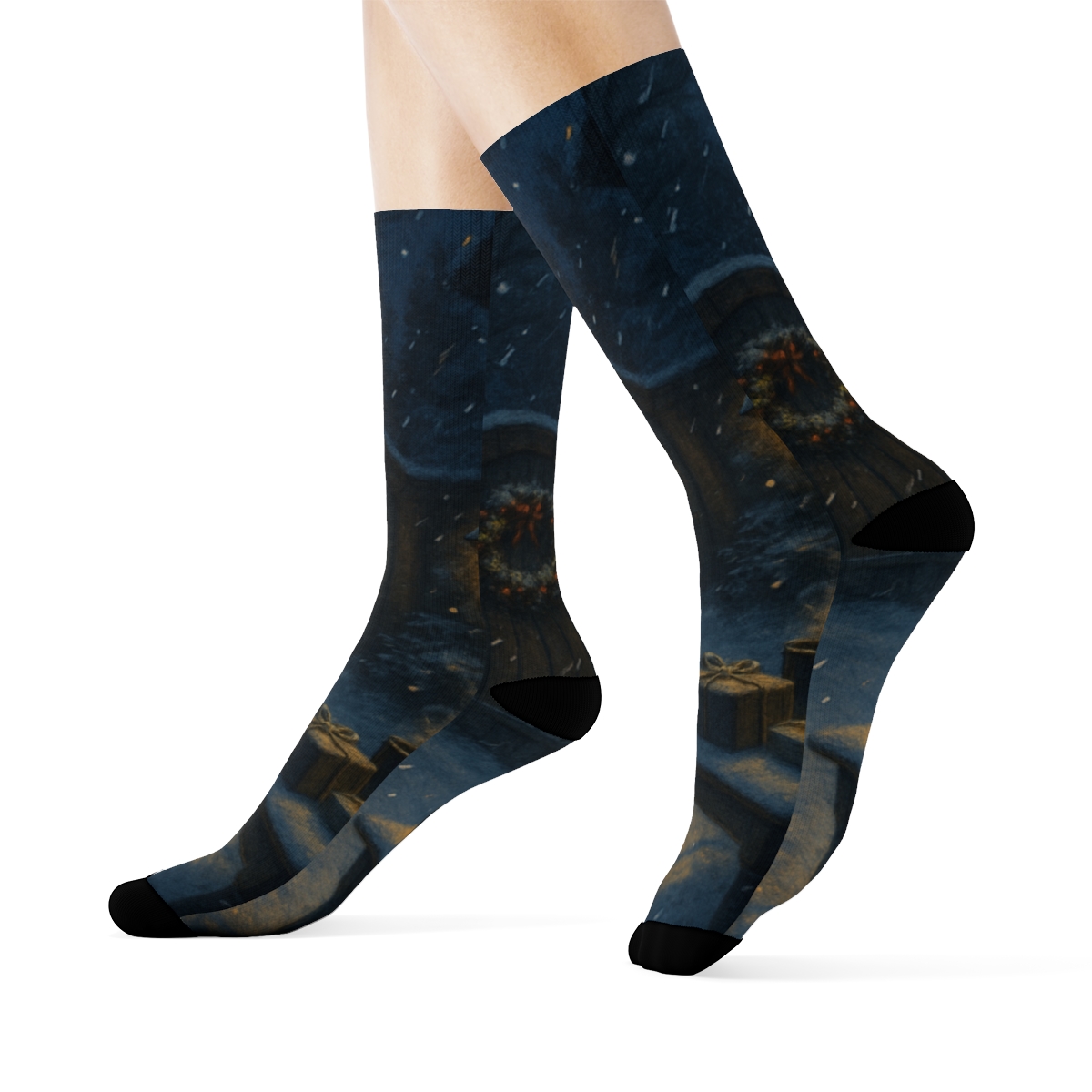Lanternlit Winter Solstice Frostwork stylish patterned socks