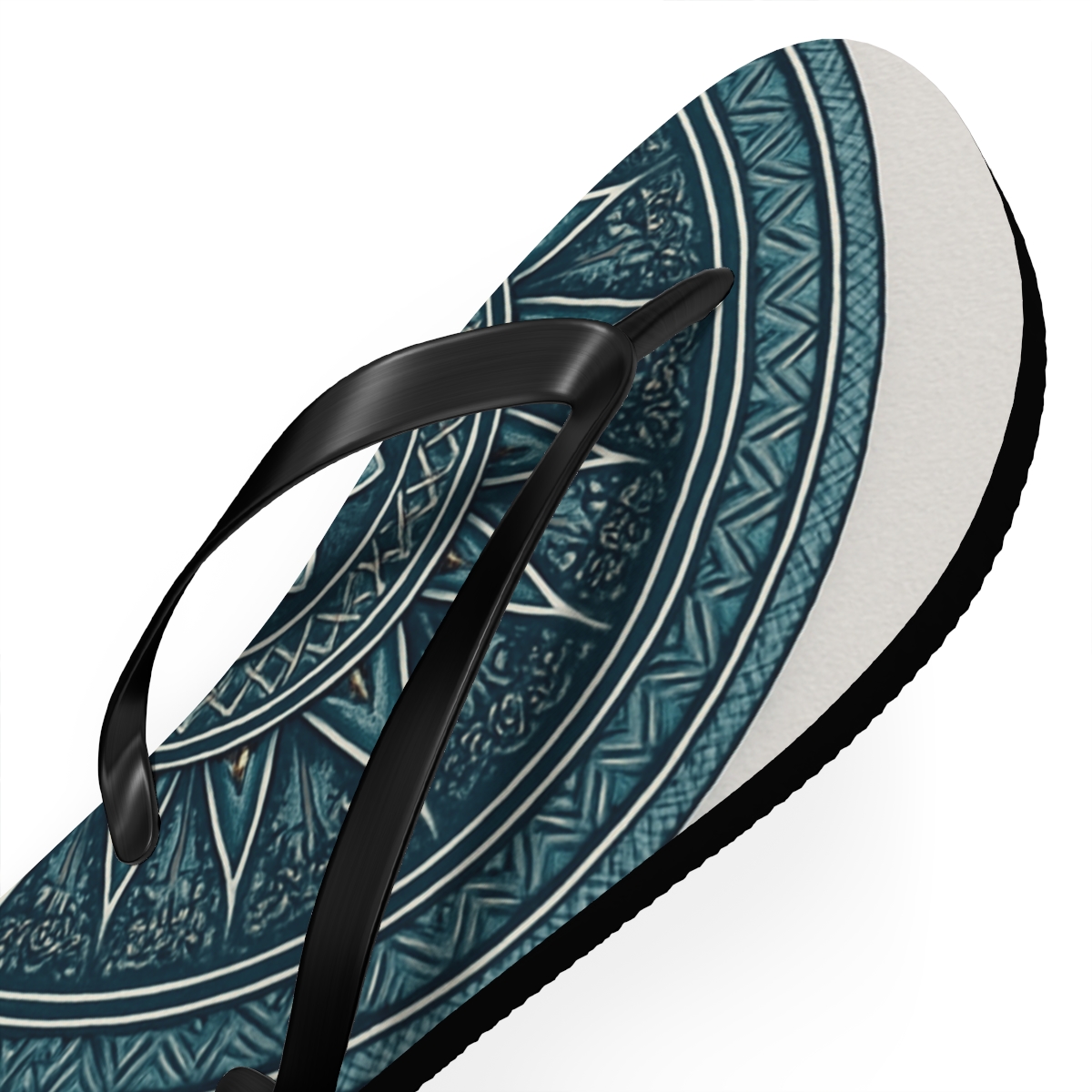 Lattice Bloom Compasswheel personalized beach flip flops