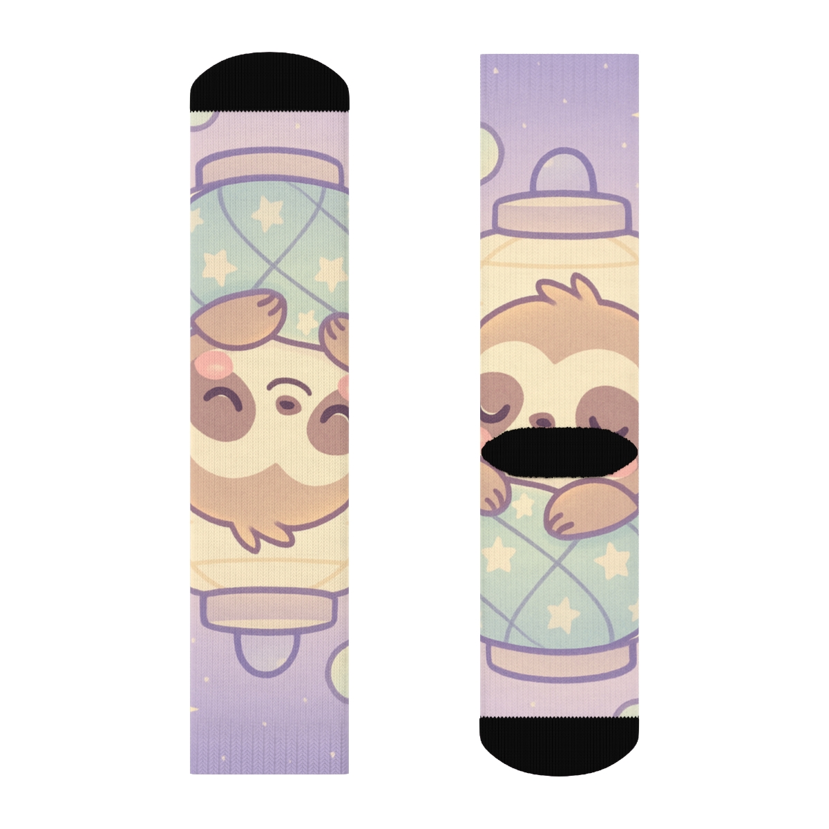 Lavender Lantern Sloth Snooze stylish patterned socks
