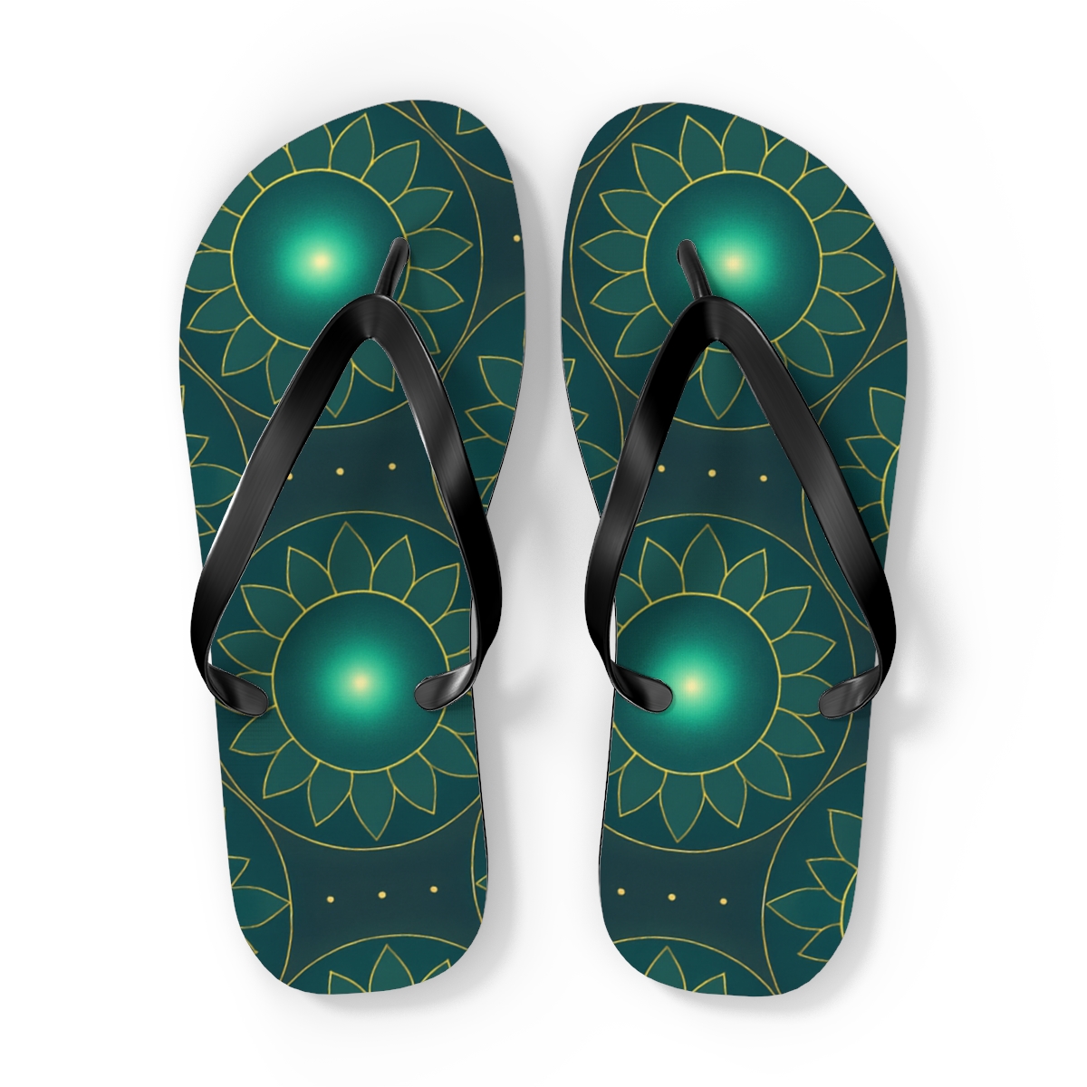 Lotus Halo Lattice colorful rubber flip flops