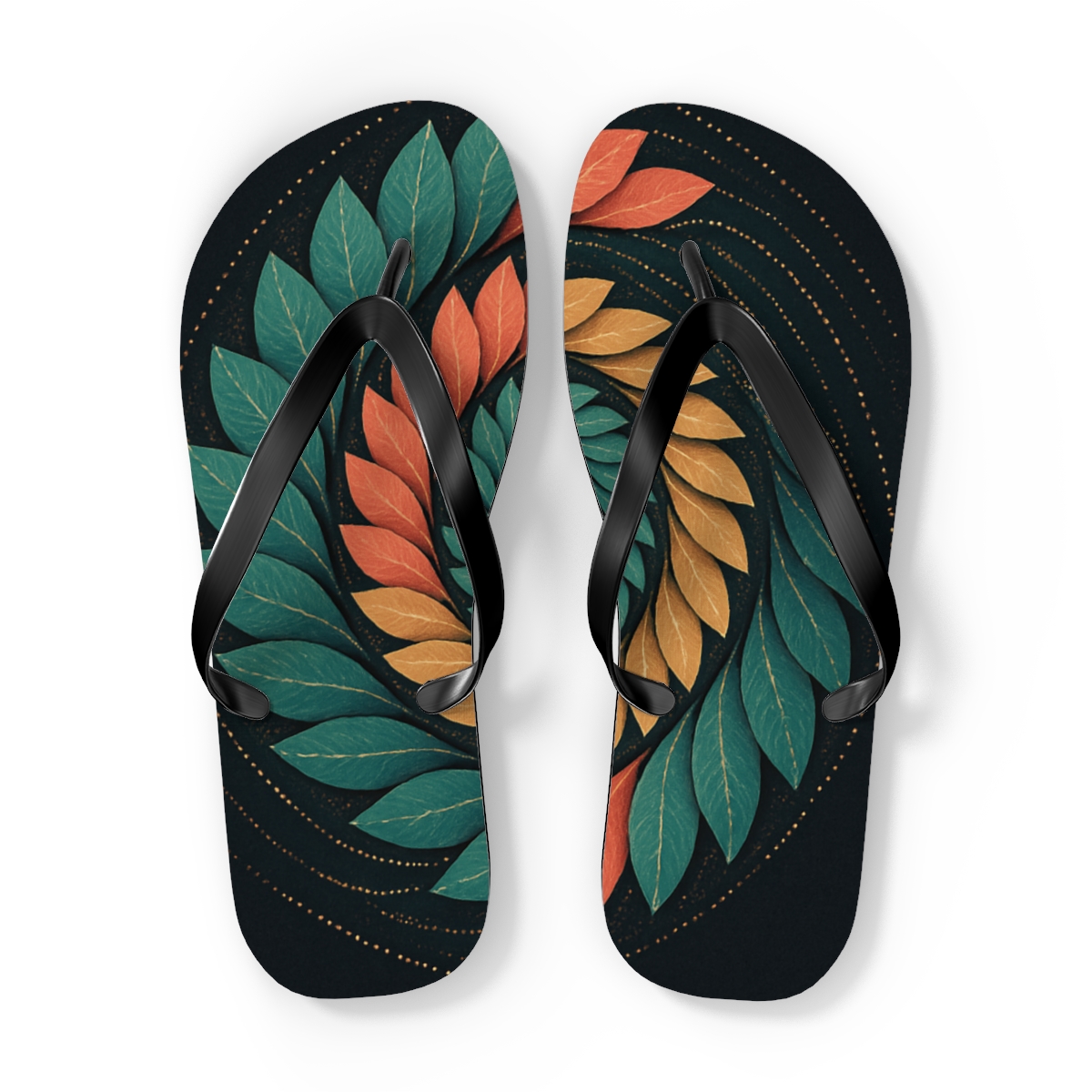 Lotus Pulse Spiral unique graphic flip flops