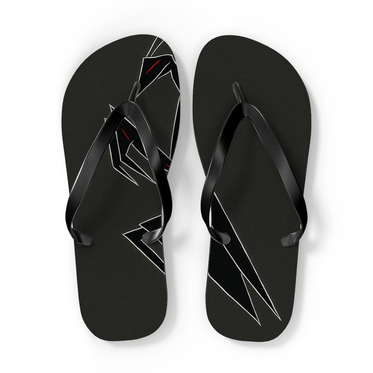 Mantis Stillness Geometry trendy printed flip flops