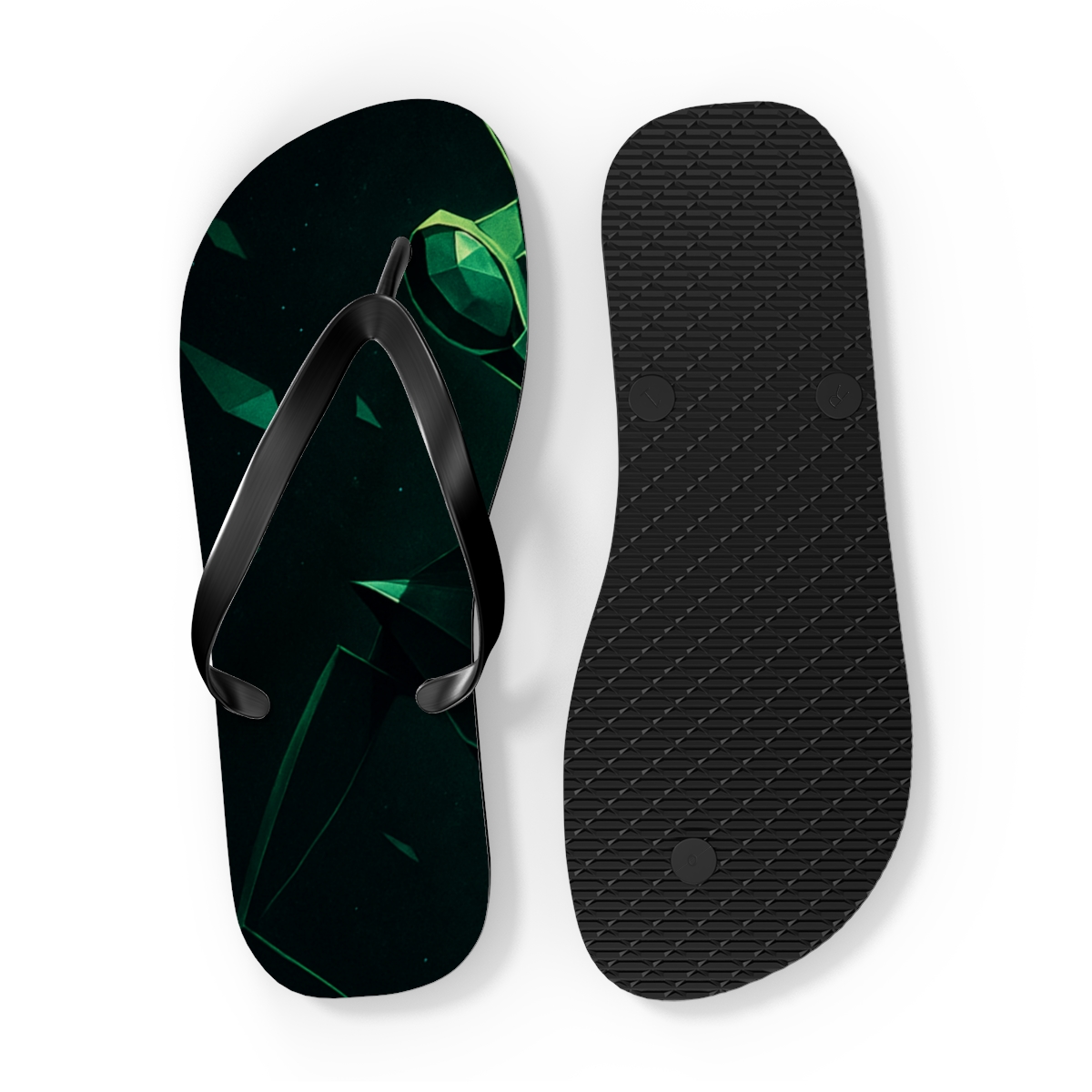 Mantis Stillness Geometry trendy printed flip flops