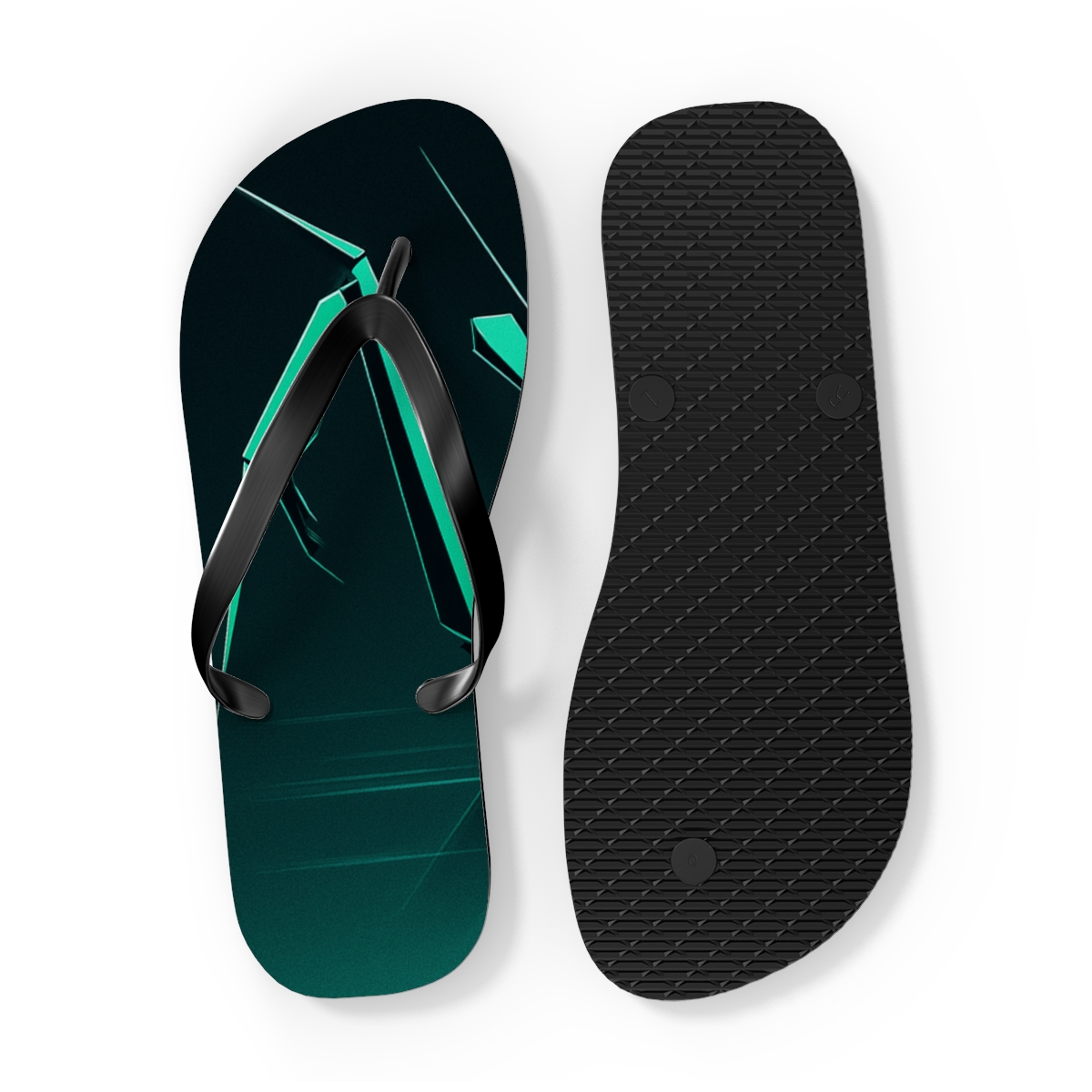 Mantis Strike Geometry designer logo flip flops