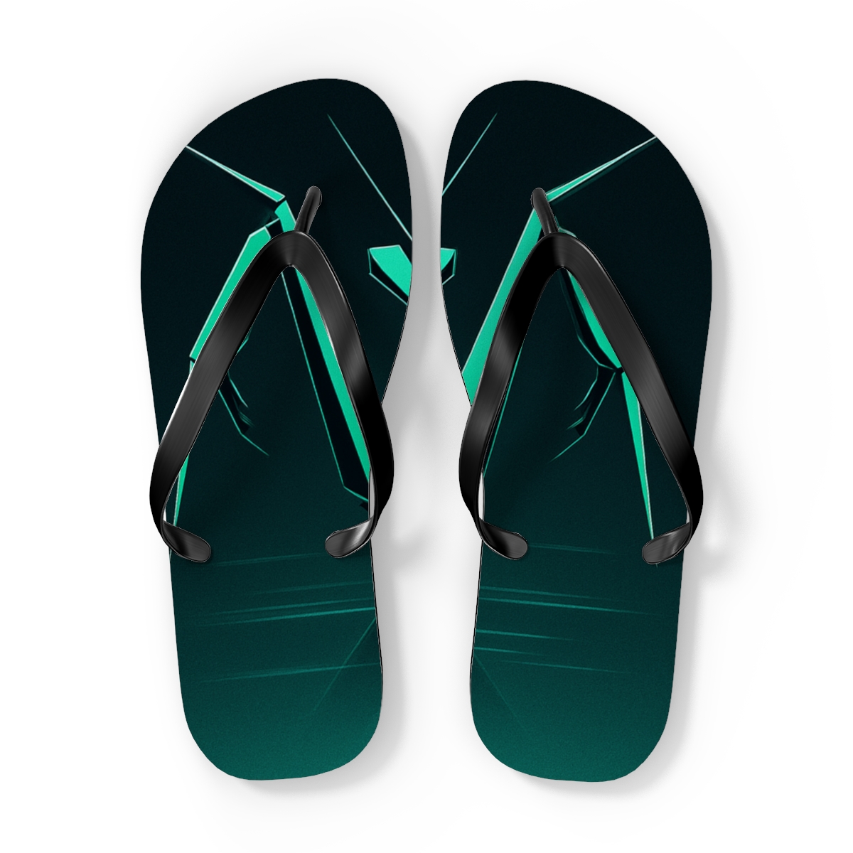 Mantis Strike Geometry designer logo flip flops