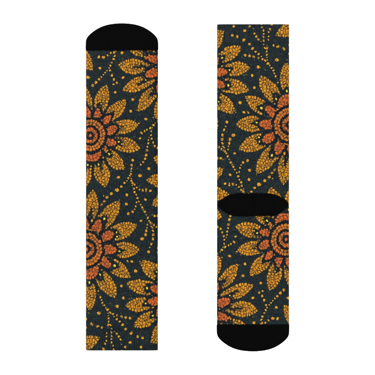 Marigold Dot Bloom Circuit stylish patterned socks