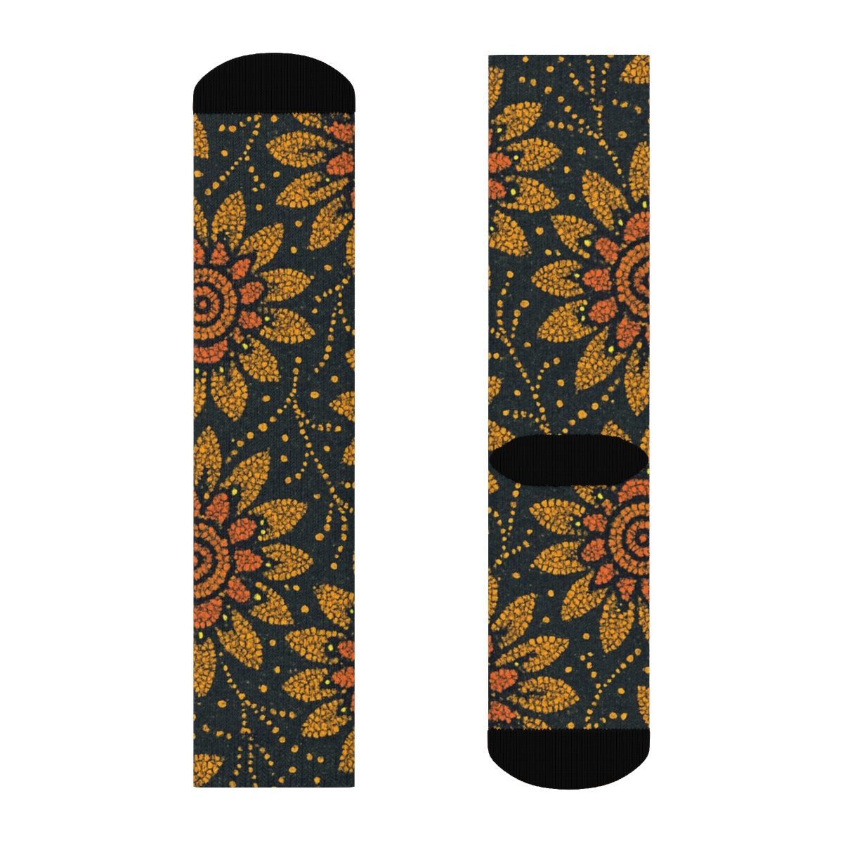 Marigold Dot Bloom Circuit stylish patterned socks
