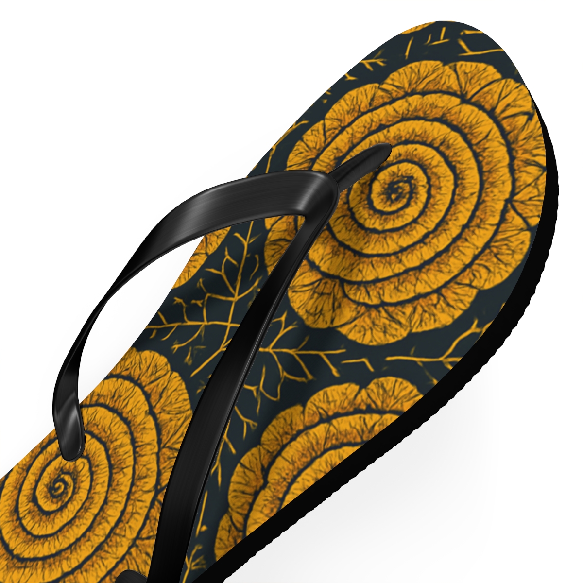 Marigold Fractal Rosette Weave comfortable casual flip flops