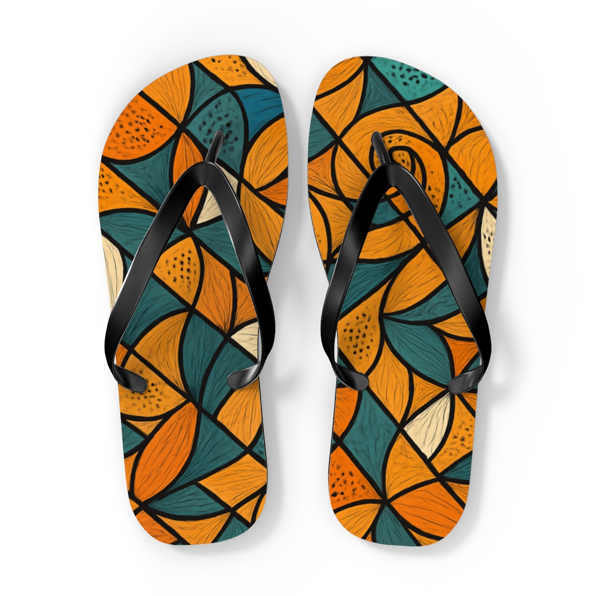 Marigold Fractal Weave stylish summer flip flops