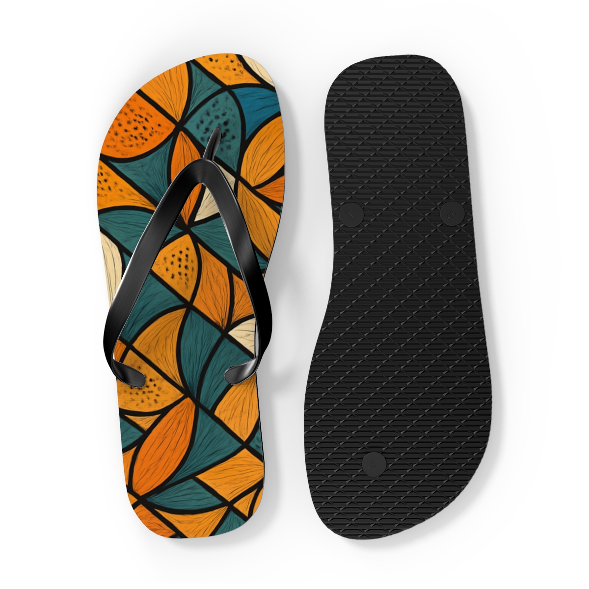 Marigold Fractal Weave stylish summer flip flops