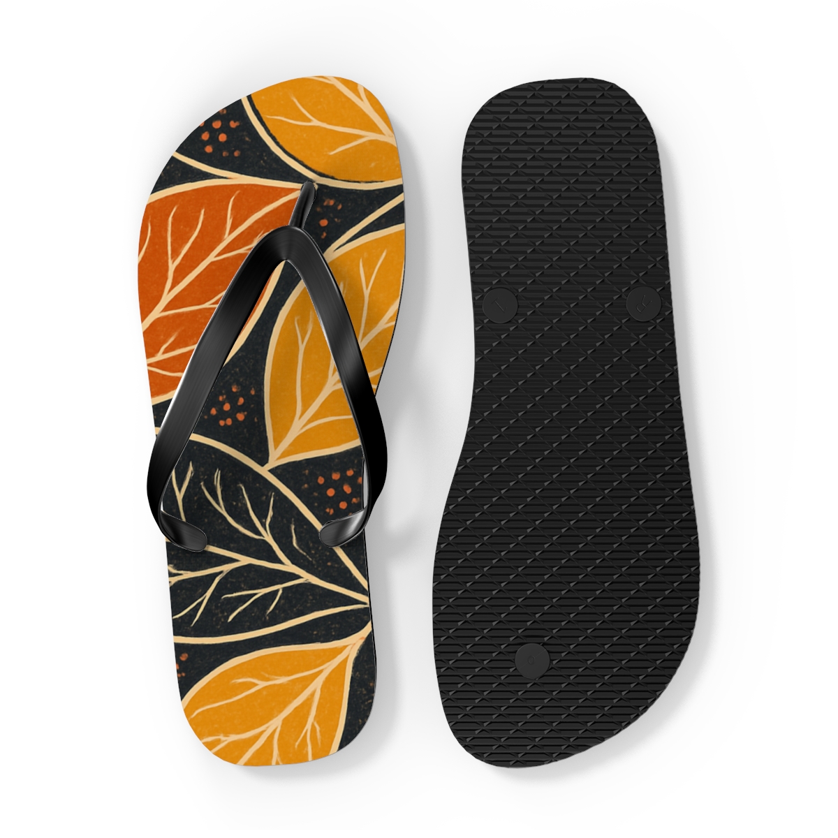 Marigold Lattice Drift personalized beach flip flops