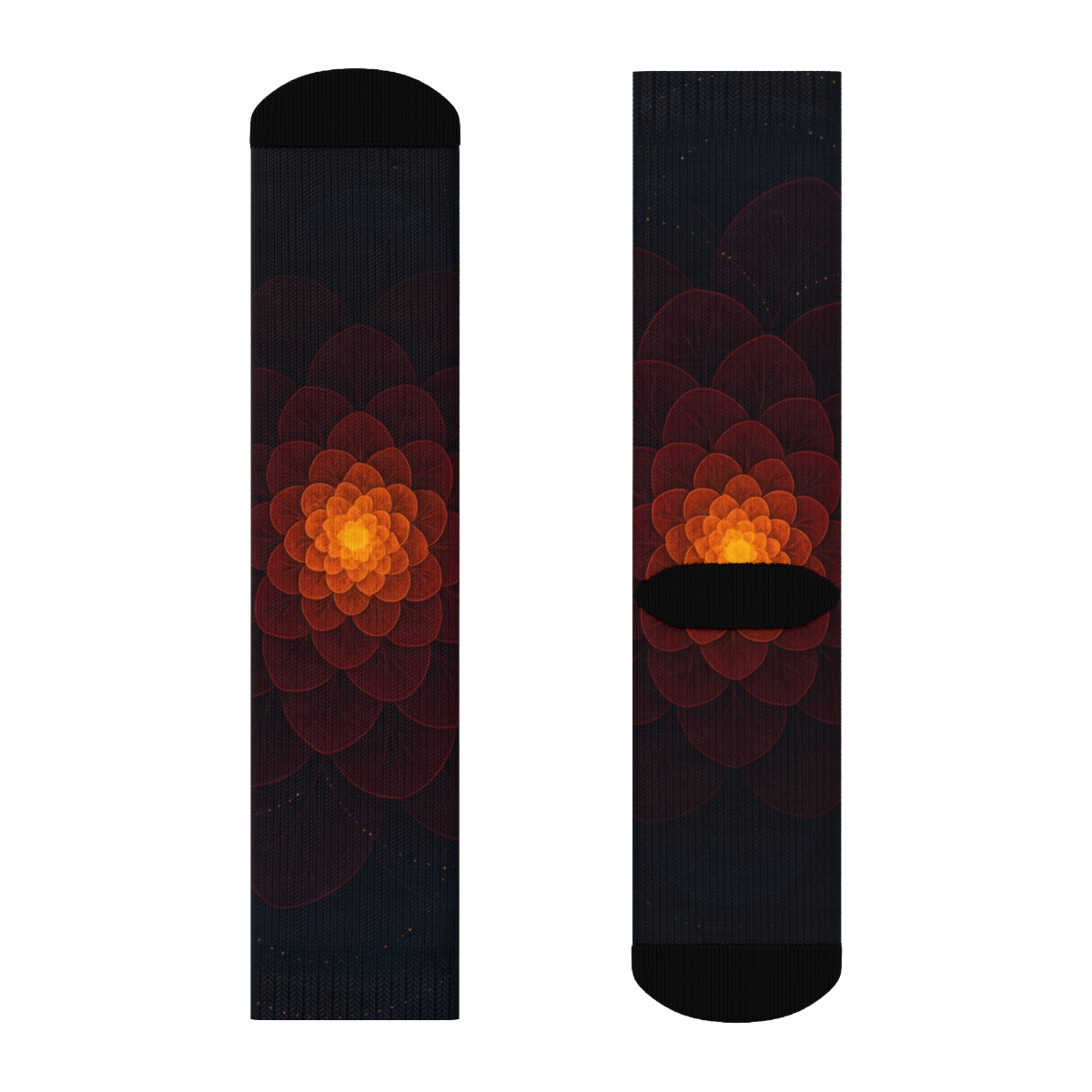 Marigold Orbit Fractal trendy colorful socks