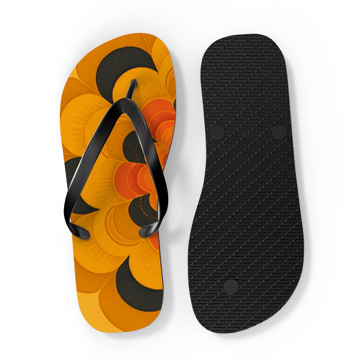 Marigold Pulse Rosette soft sole flip flops