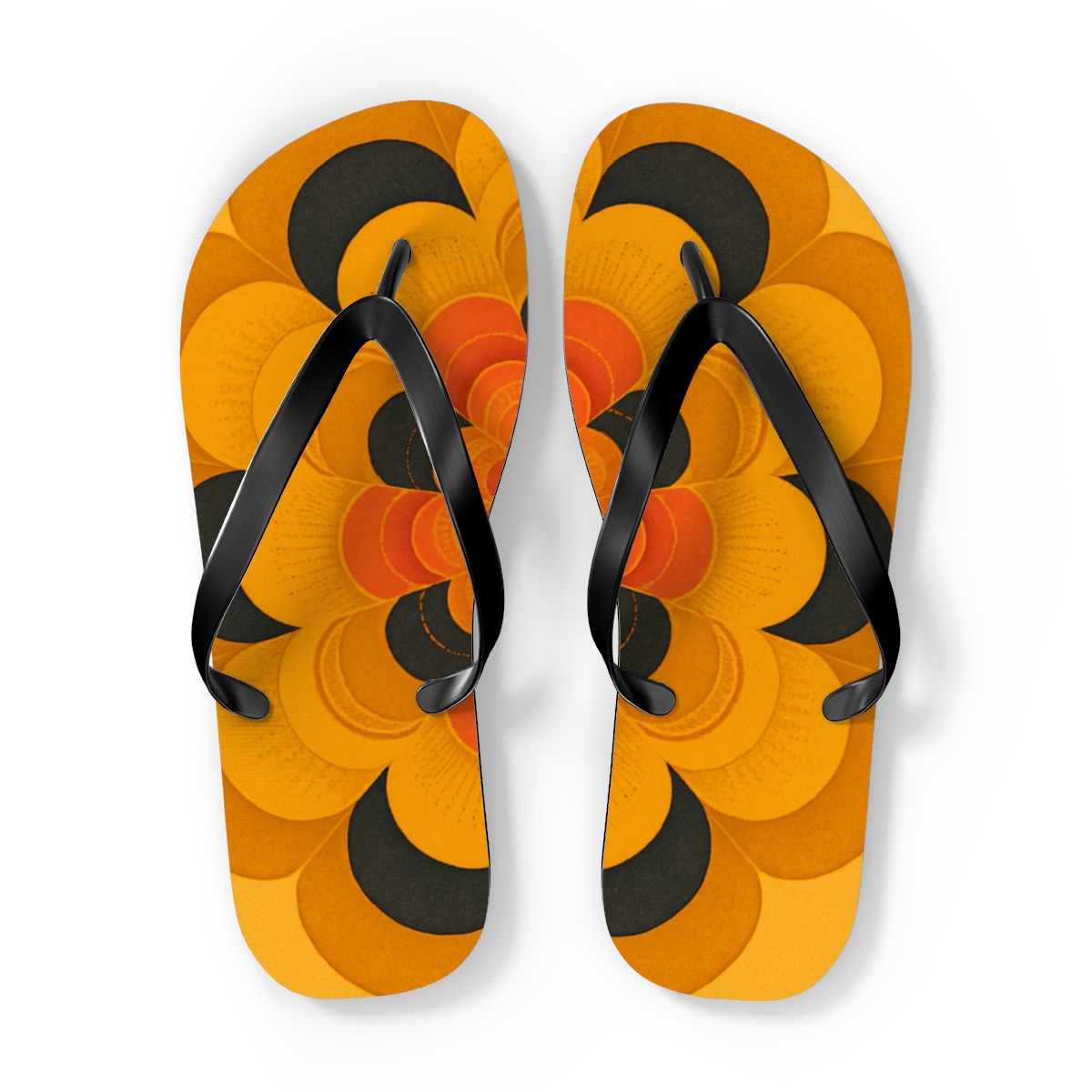 Marigold Pulse Rosette soft sole flip flops