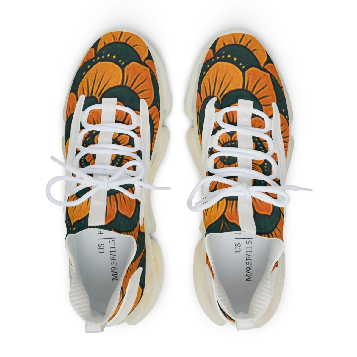 Marigold Pulse Spiral unique printed sneakers