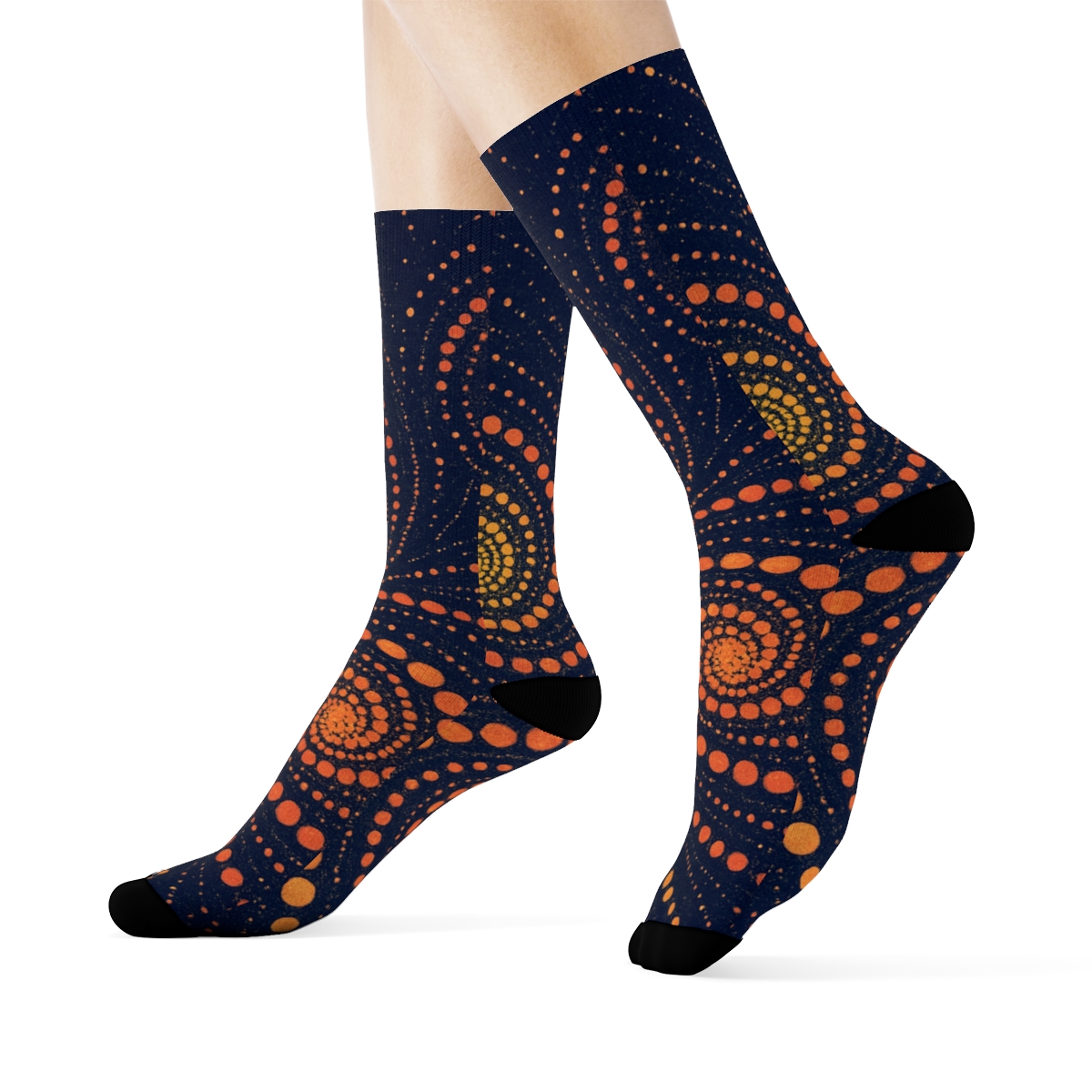Marigold Spiral Drift personalized cozy socks