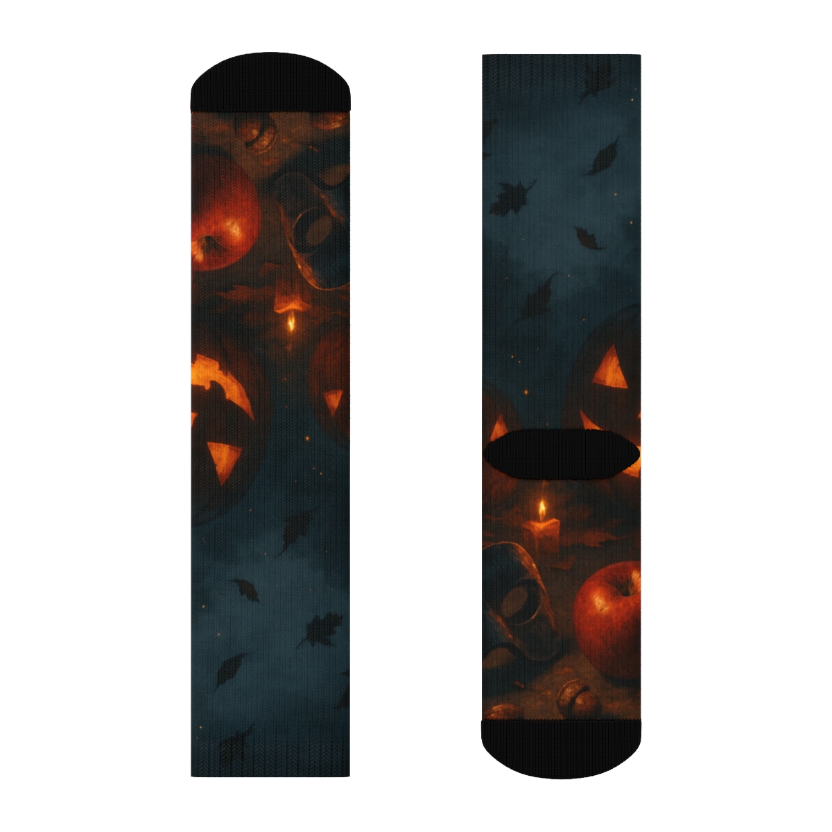 Midnight Harvest Lantern Masquerade stylish patterned socks