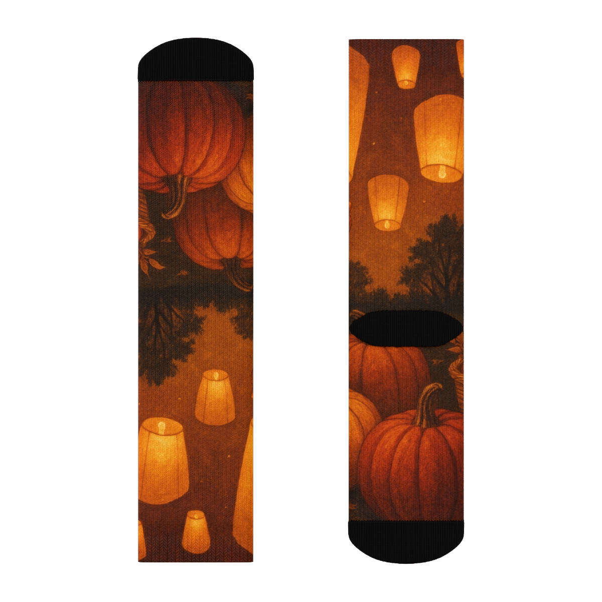 Midnight Harvest Lanterns stylish patterned socks