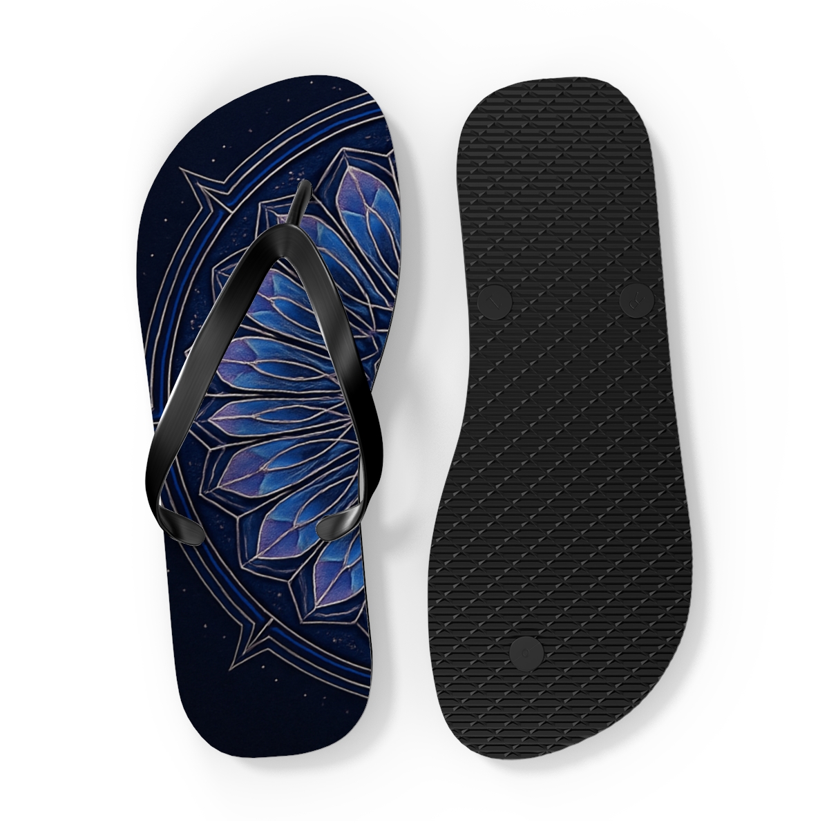 Midnight Prism Rosette trendy printed flip flops