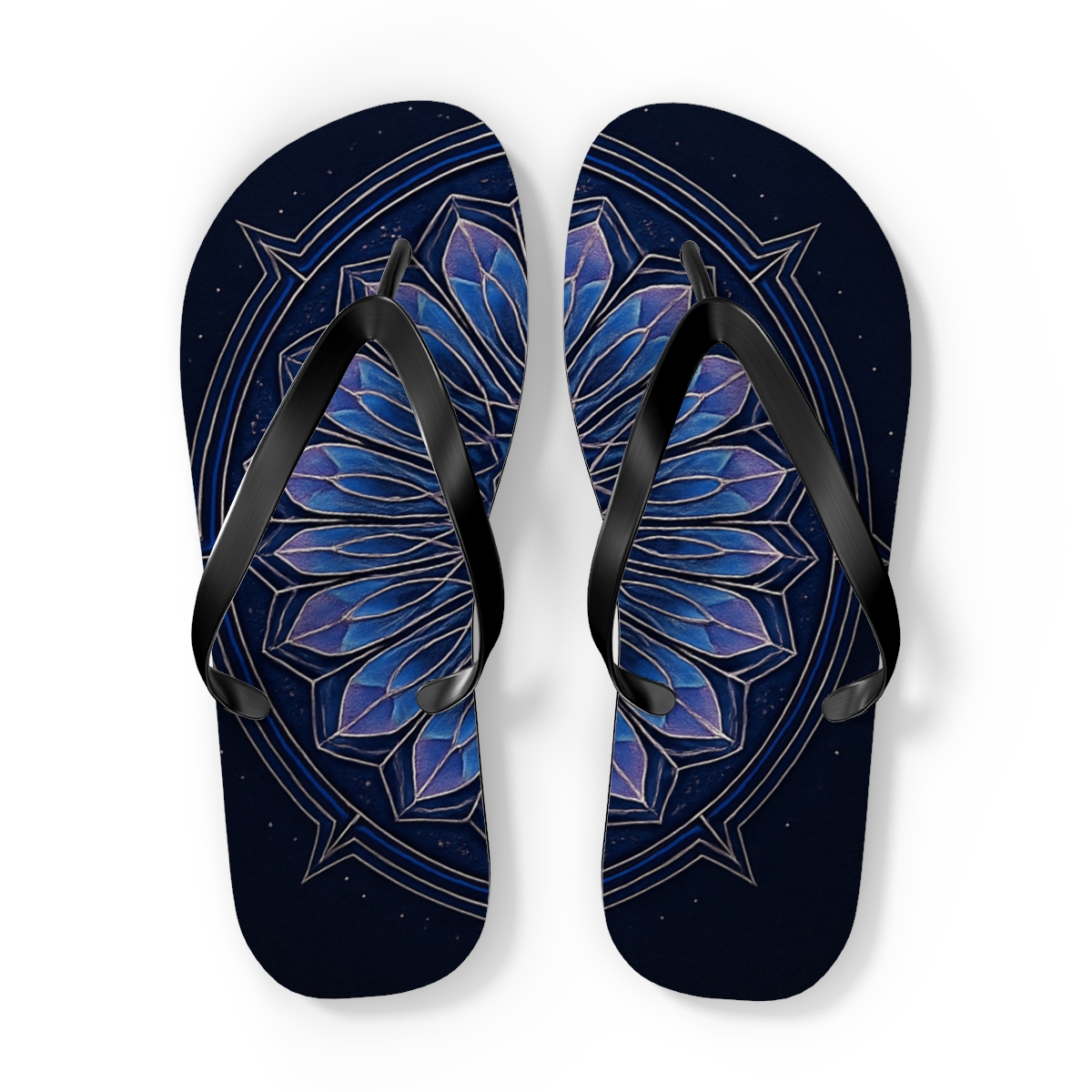 Midnight Prism Rosette trendy printed flip flops