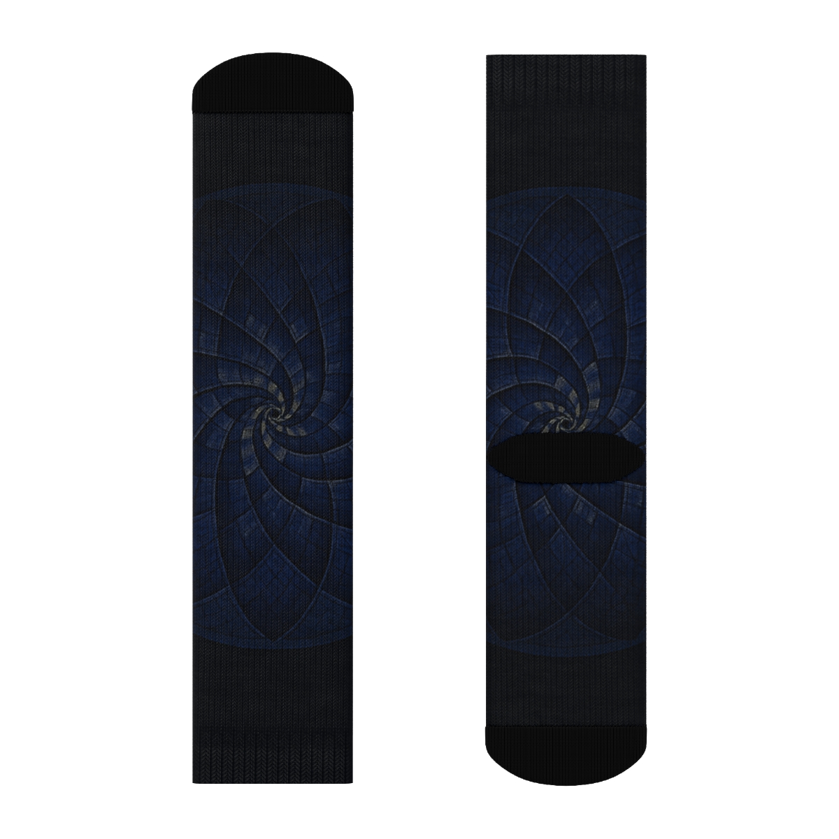 Midnight Spiral Tessera Bloom sports performance socks