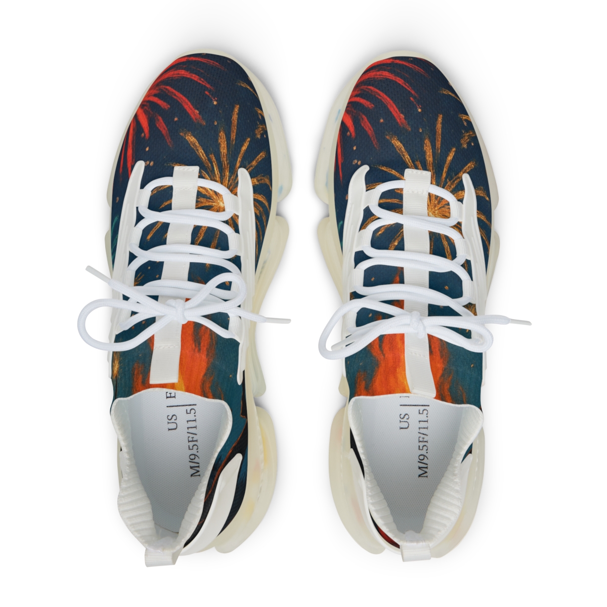 Midsummer Bonfire Fireworks unique printed sneakers