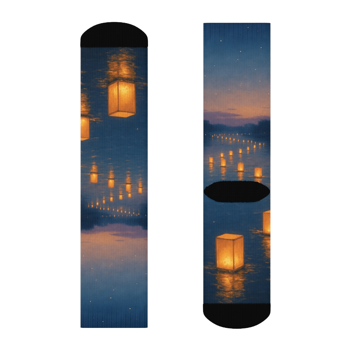 Midsummer Lantern Tide designer logo socks