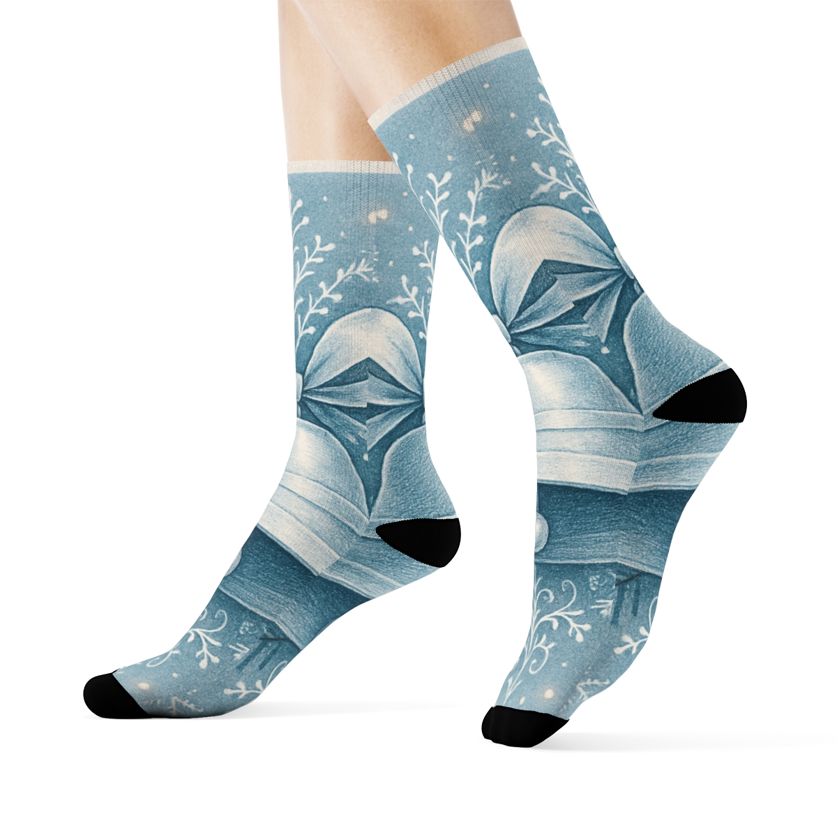 Midwinter Bell And Frost Ribbon designer logo socks