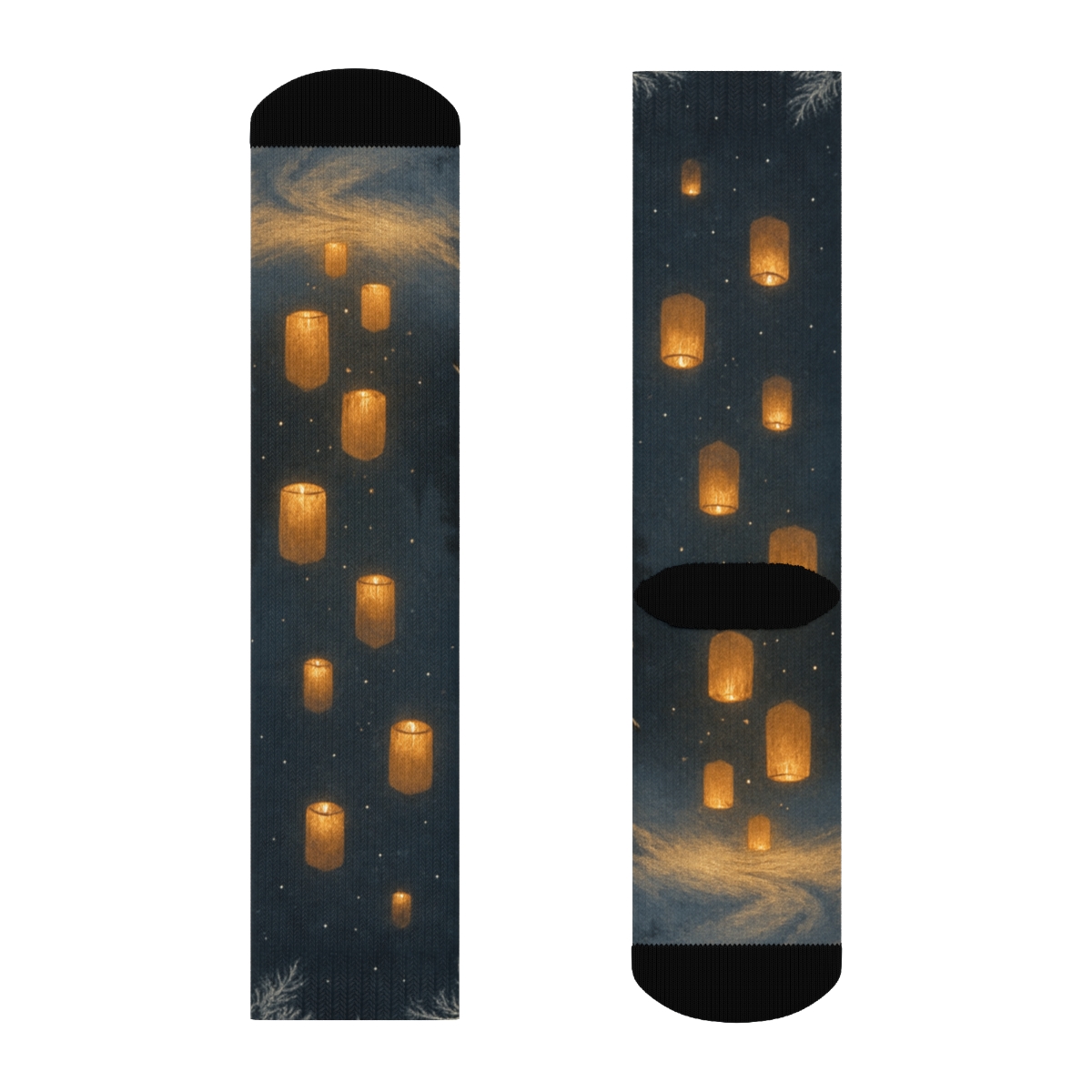 Midwinter Lantern Drift trendy colorful socks