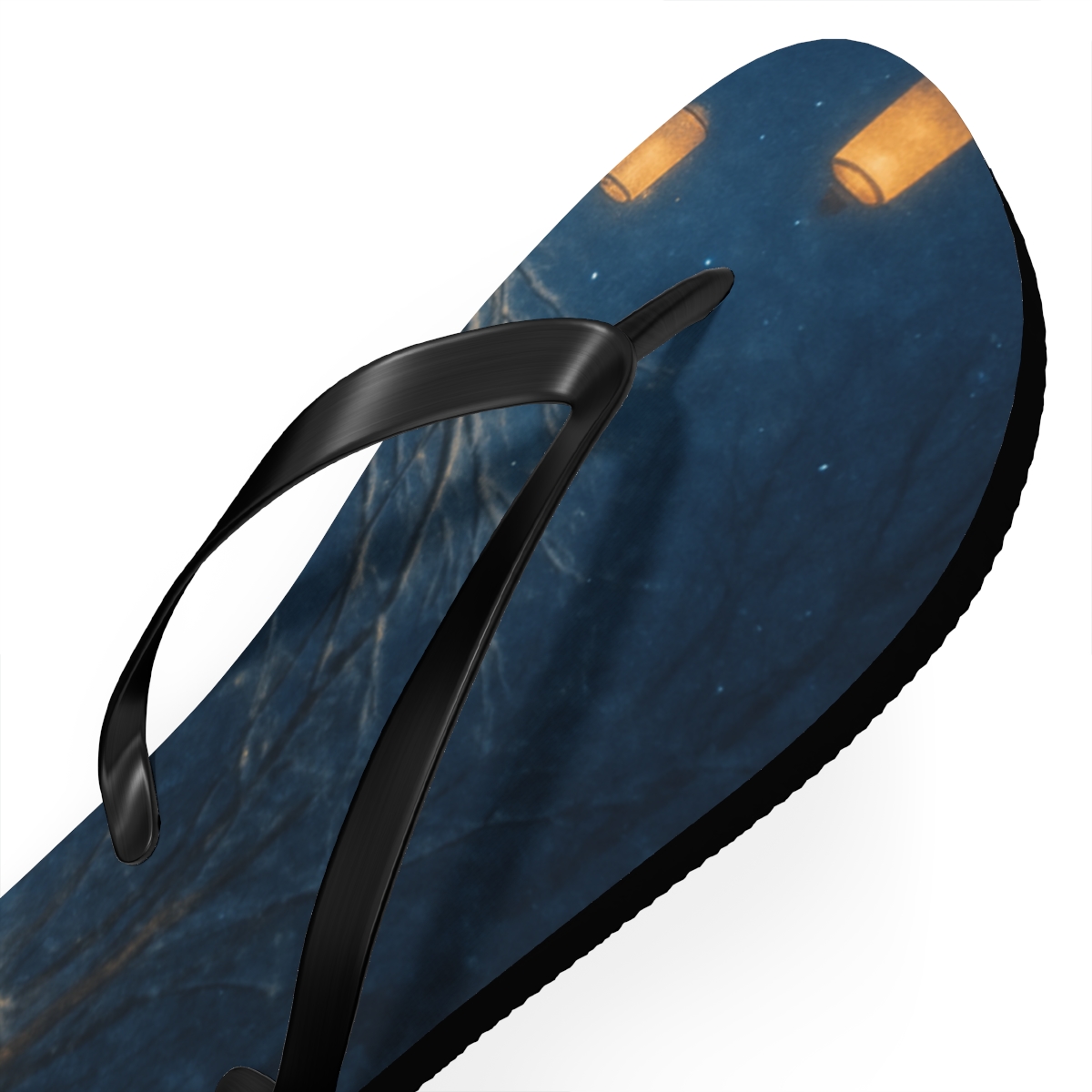 Midwinter Lantern Frost Waltz unique graphic flip flops